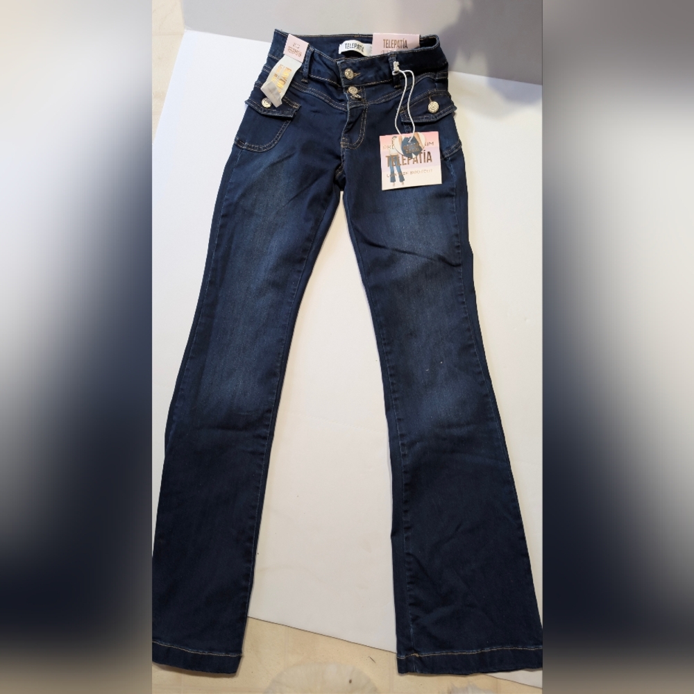 Telepatia Dark Blue Boot Cut Jeans  Rayon Denim Size 0